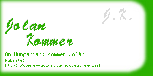 jolan kommer business card